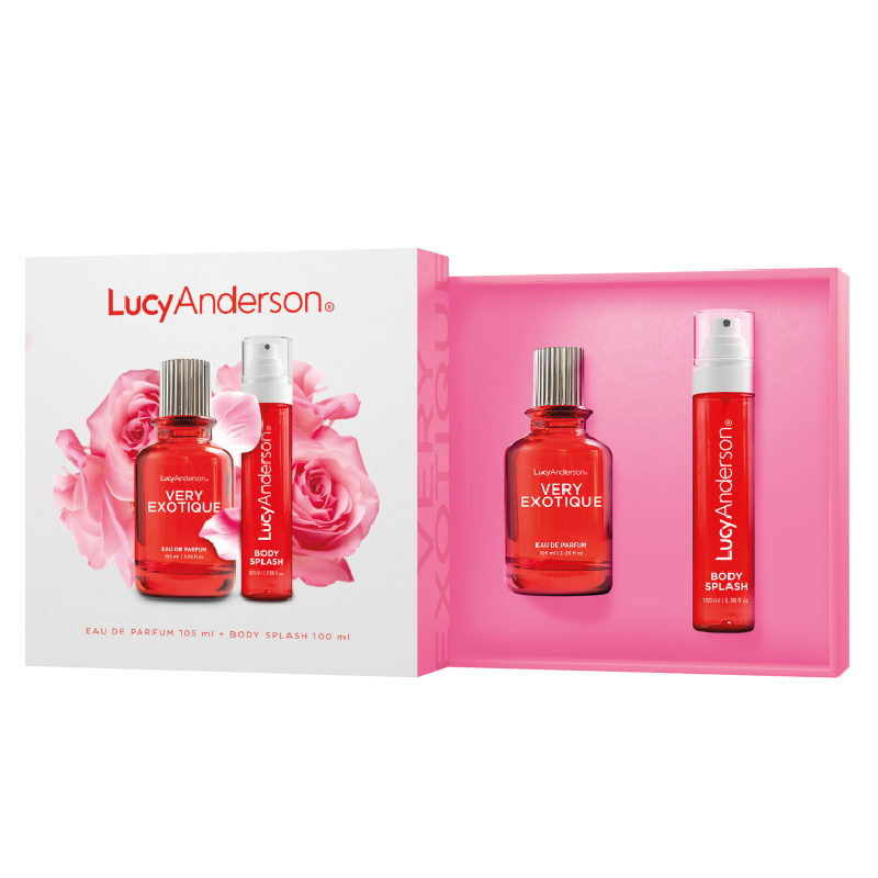 LUCY ANDERSON VERY EXOTIQUE EDP X 105 ML. Y BODY SPLASH X 100 ML.